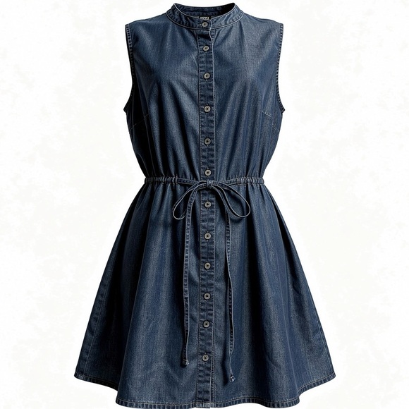 Faded Glory Dresses & Skirts - Faded Glory Womens Sleeveless Denim Dress 2X Dark Wash 100% Cotton